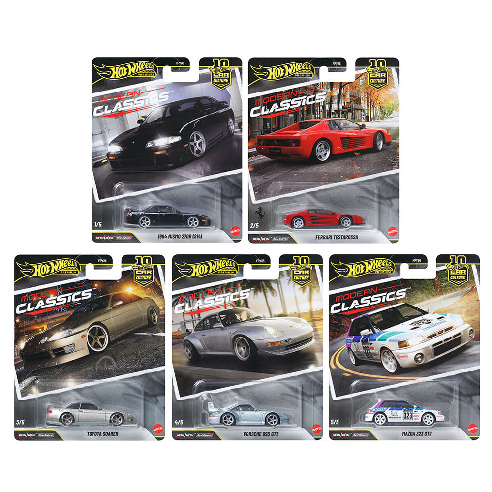 Hot Wheels Premium 1:64 Car Culture Modern Classics Set of 5
