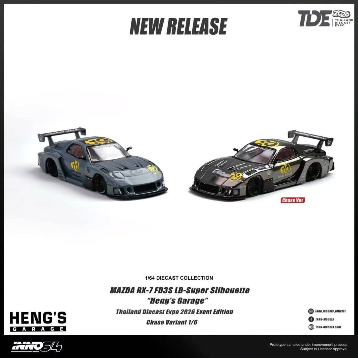 Inno64 1:64 Mazda RX-7 FD3S LB-Super Silhouette Heng's Garagen TDE 2026
