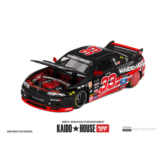 Kaido House 1:64 Nissan Skyline GT-R R33 Black Kaido Cat KHMG276