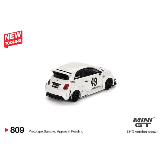 Mini GT 1:64 LB-Works x Abas Works Abarth 595 Gara White