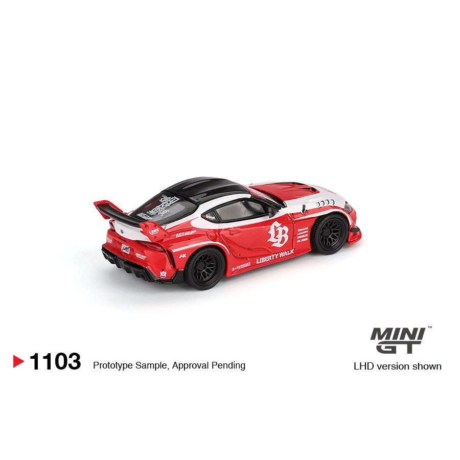 Mini GT 1:64 LB★WORKS Toyota GR Supra Red and White MGT01103-BL