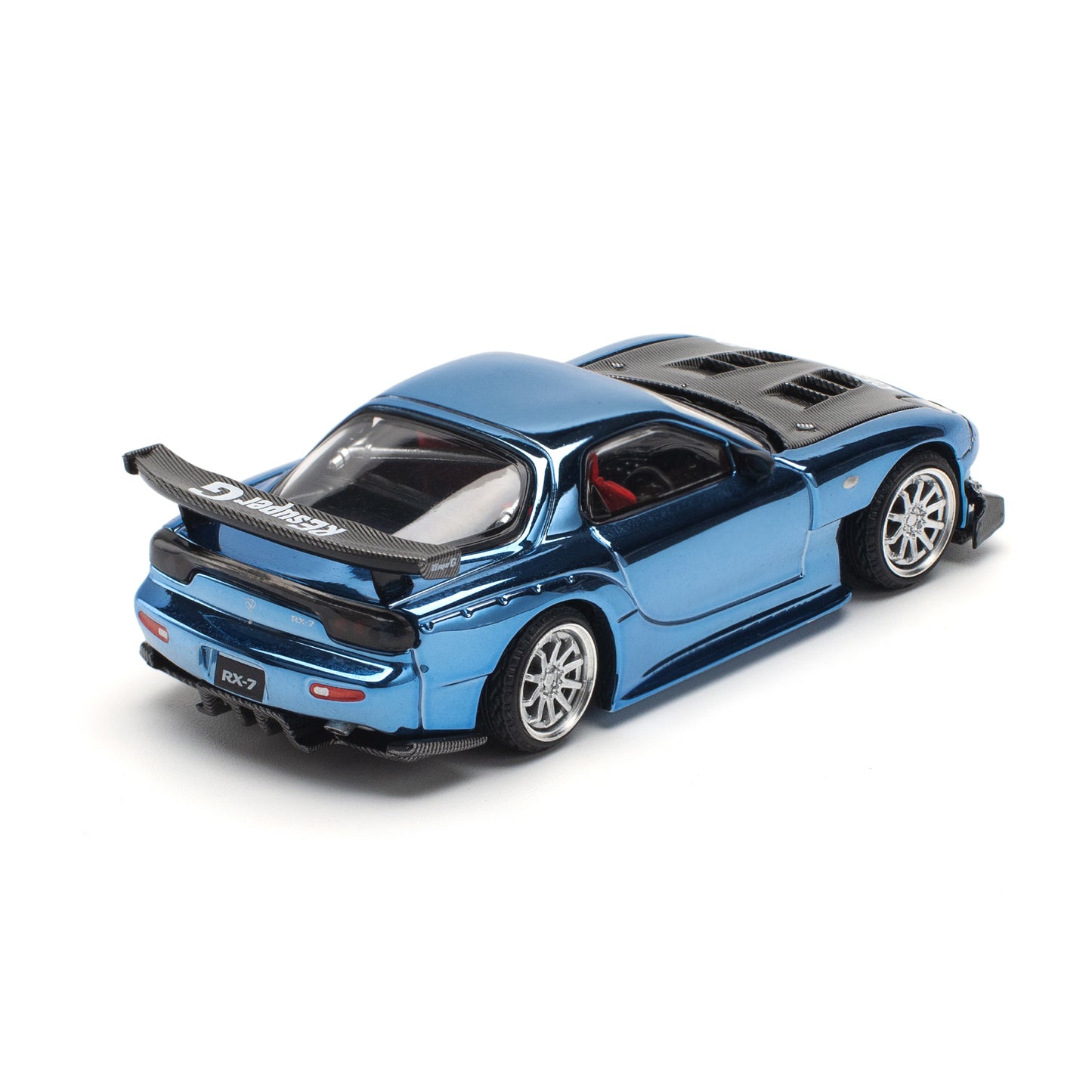 Pop Race 1:64 Mazda RX7 Re-Amemiya Blue Chrome PR640223
