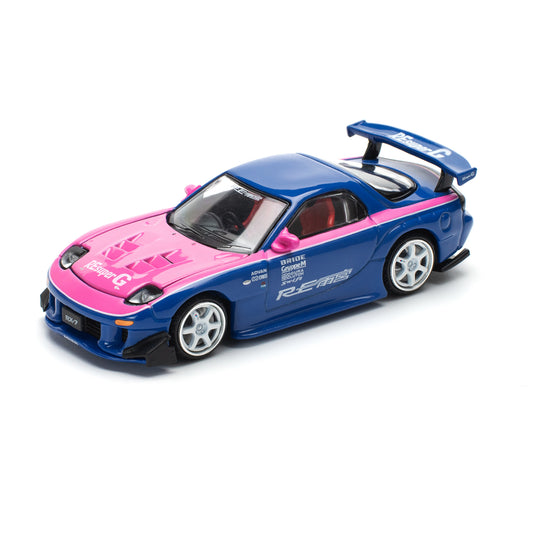 Pop Race 1:64 Mazda RX7 Re-Amemiya Blue and Pink PR640240