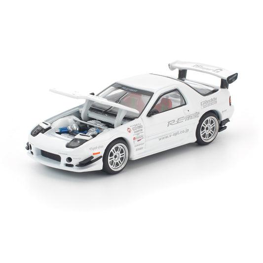 Pop Race 1:64 Mazda RX7 FC3S Re-Amemiya White PR640260