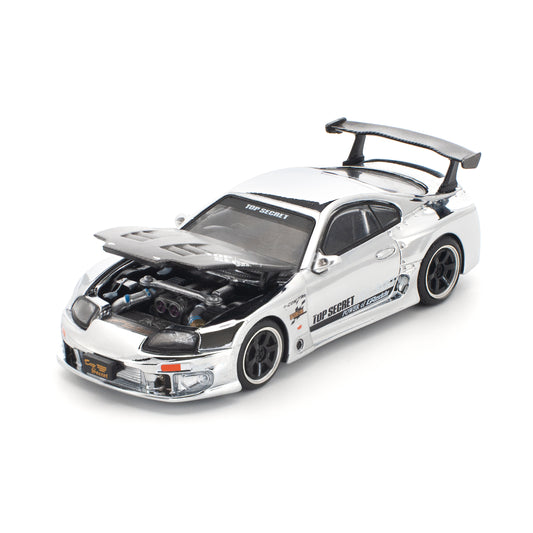 Pop Race 1:64 Top Secret GT300 Supra Silver Chrome PR640325