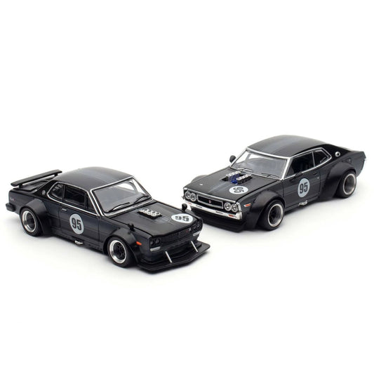 Pop Race 1:64 Skyline GT-R V8 Drift (Hakosuka) and Datsun Laurel C130 PR640351 and PR640352