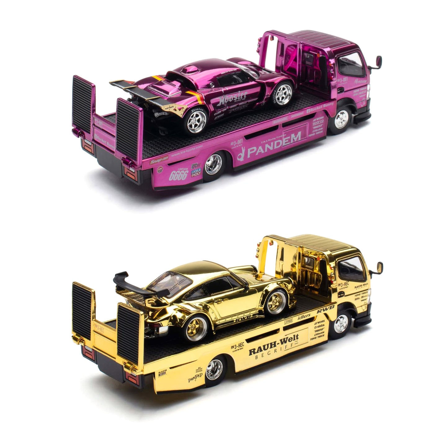Pop Race 1:64 RWB 930 Gold Chrome and Pandem Elise Combo Set HEC 2026