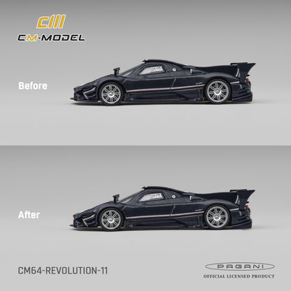 [PRE ORDER] CM Model 1:64 Pagani Zonda Revolucion Navy Carbon Fiber