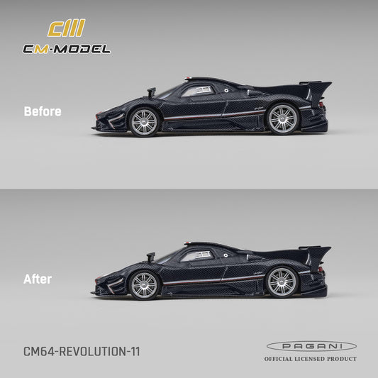 [PRE ORDER] CM Model 1:64 Pagani Zonda Revolucion Navy Carbon Fiber