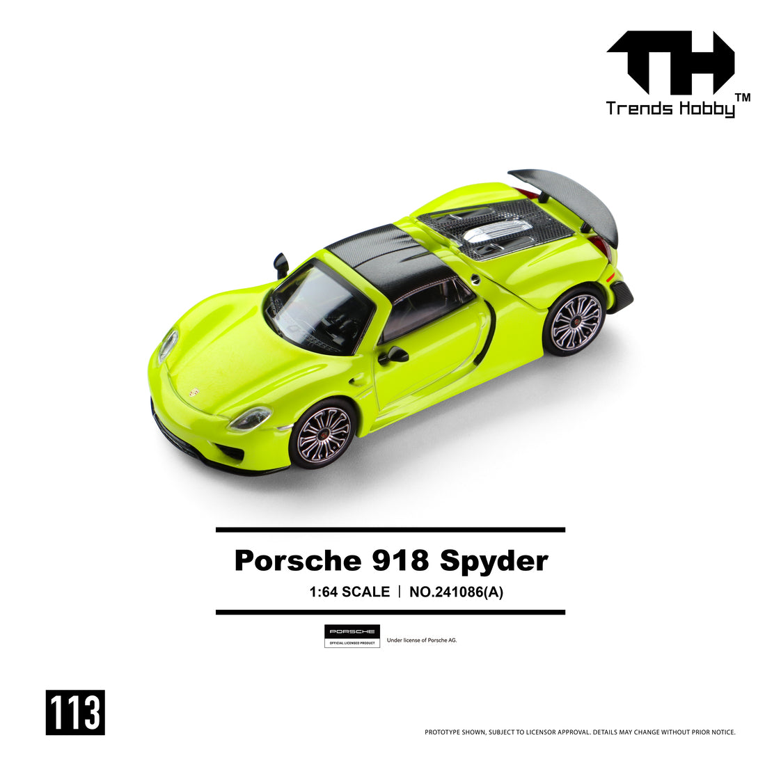 [PRE ORDER] Trends Hobby 1:64 Porsche 918 Spyder Acid Green