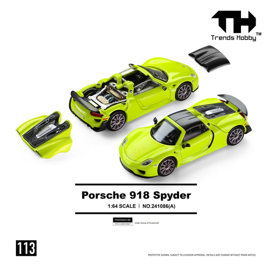 [PRE ORDER] Trends Hobby 1:64 Porsche 918 Spyder Acid Green