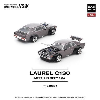 Pop Race 1:64 Laurel C130 Metallic Grey