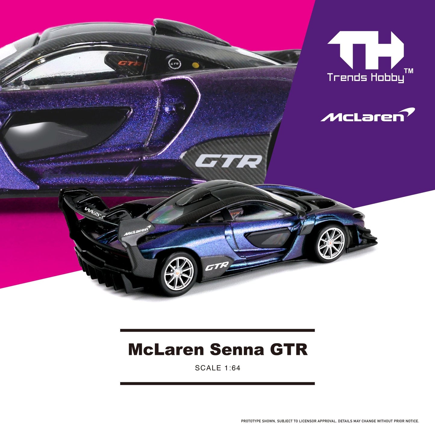 Trends Hobby 1:64 McLaren Senna GTR Chameleon Purple HEC2025
