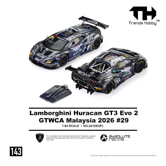 [PRE ORDER] Trends Hobby 1:64 Lamborghini Huracan GT3 EVO2 GTWCA Malaysia 2026 #29