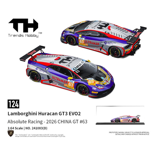 [PRE ORDER] Trends Hobby 1:64 Lamborghini Huracan GT3 EVO2 Absolute Racing 2026