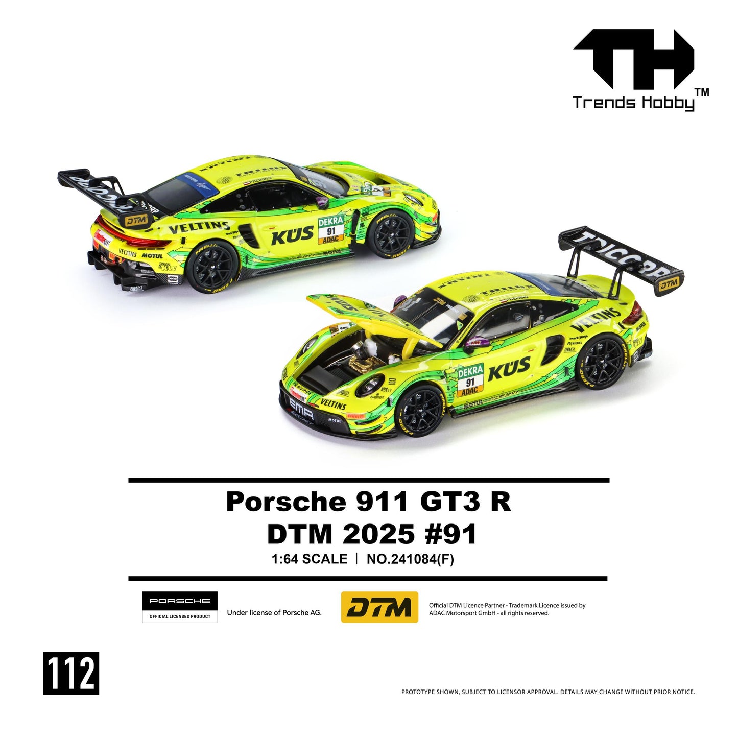 [PRE ORDER] Trends Hobby 1:64 Porsche 911 GT3 R DTM 2025 #91