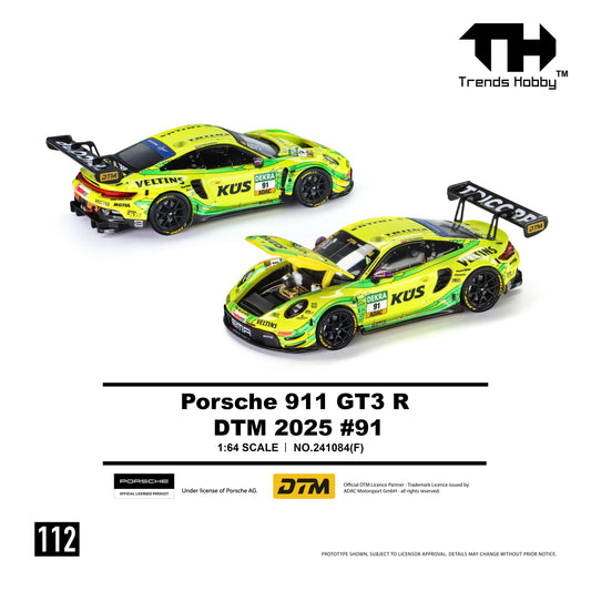 [PRE ORDER] Trends Hobby 1:64 Porsche 911 GT3 R DTM 2025 #91