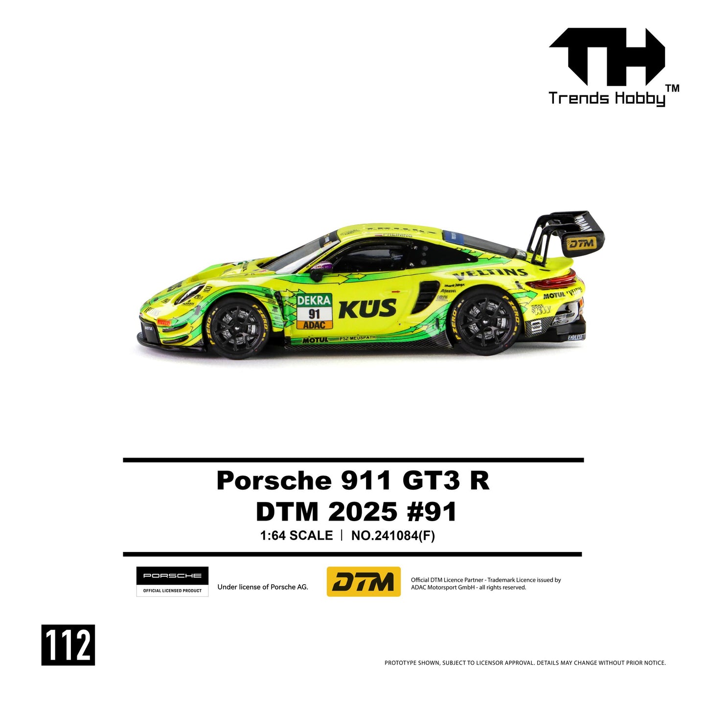 [PRE ORDER] Trends Hobby 1:64 Porsche 911 GT3 R DTM 2025 #91