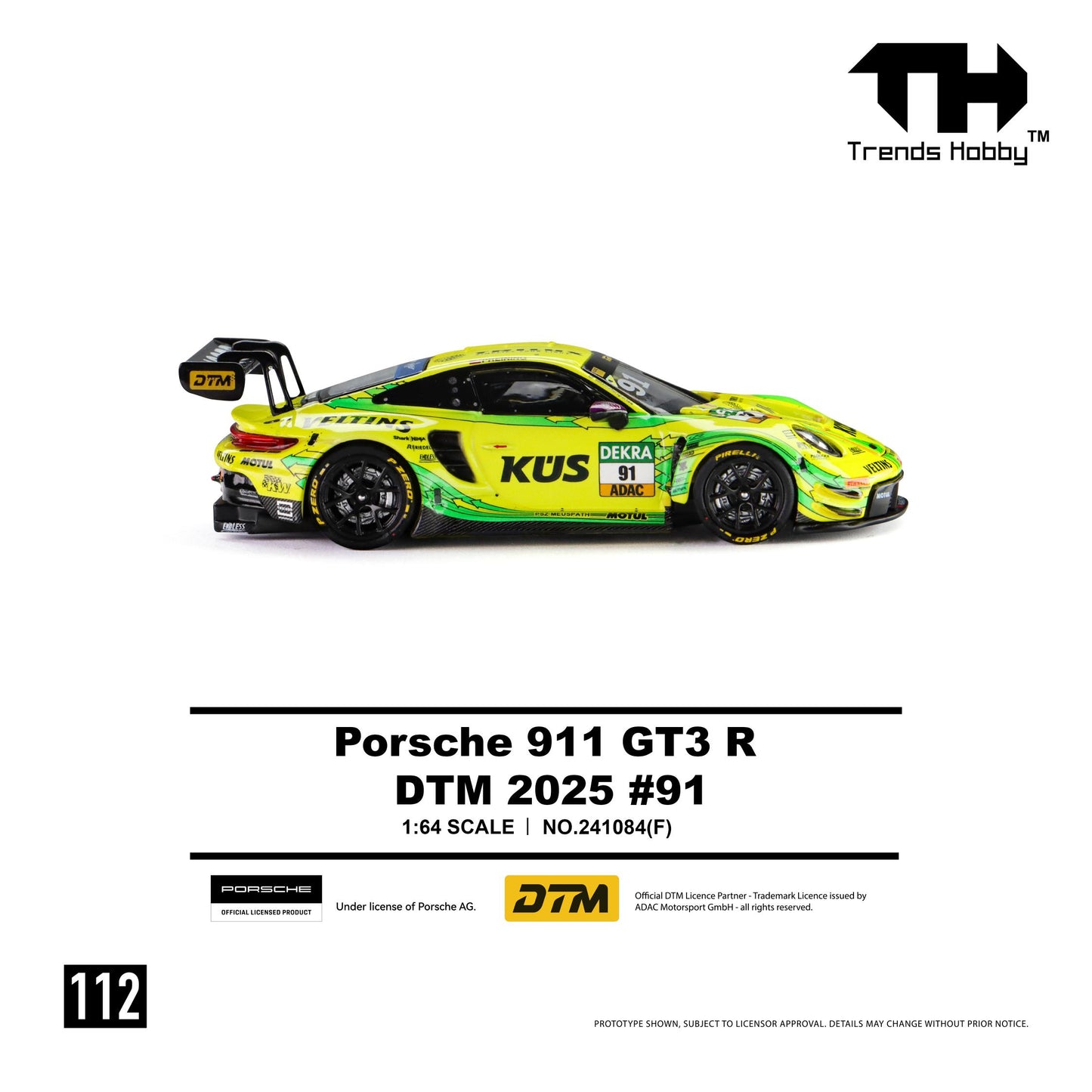 [PRE ORDER] Trends Hobby 1:64 Porsche 911 GT3 R DTM 2025 #91