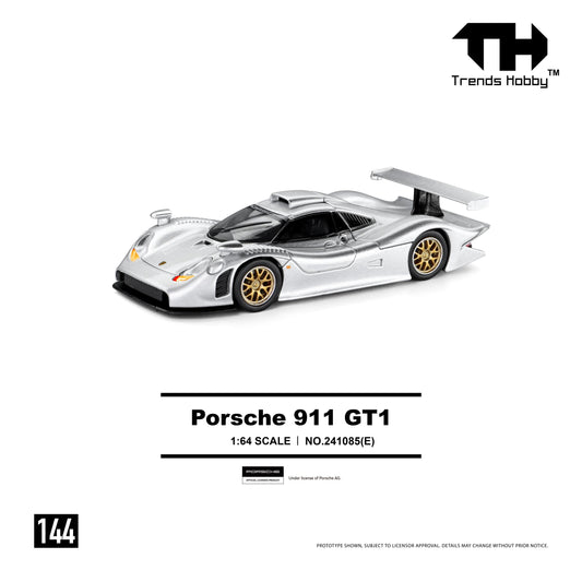 [PRE ORDER] Trends Hobby 1:64 Porsche 911 GT1 1998 Sliver