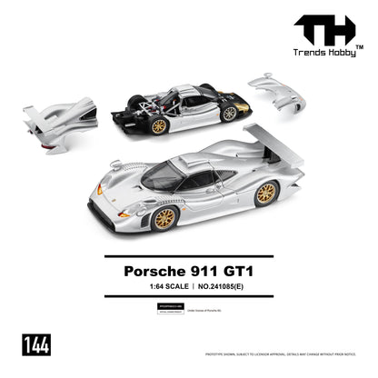 [PRE ORDER] Trends Hobby 1:64 Porsche 911 GT1 1998 Sliver