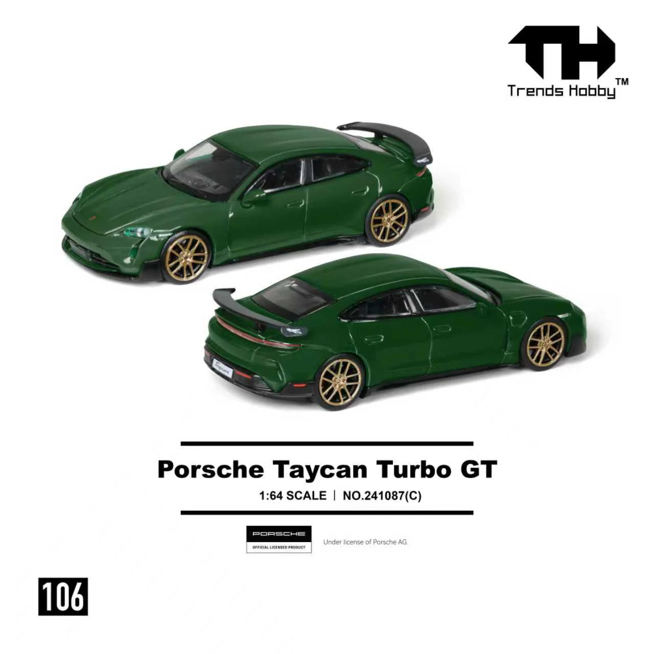 Trends Hobby 1:64 Porsche Taycan Turbo GT Green