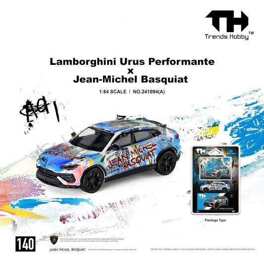 [PRE ORDER] Trends Hobby 1:64 Lamborghini Urus Performance & Basquiat White/Blue