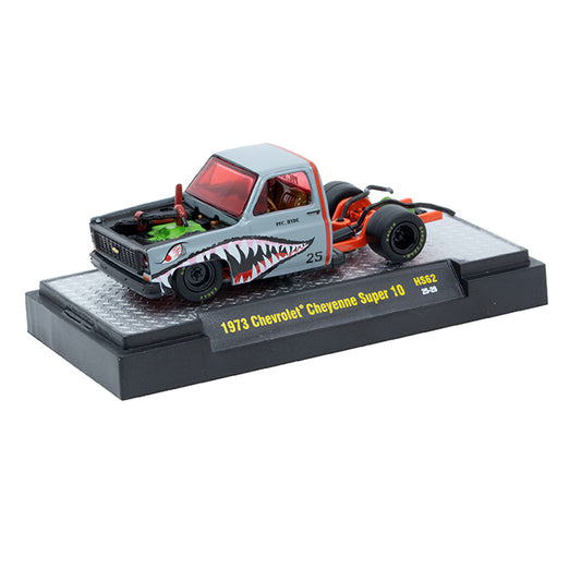 M2 Machines 1:64 1973 Chevrolet Cheyenne Super 10 “PFC. HYDE” Shark Face