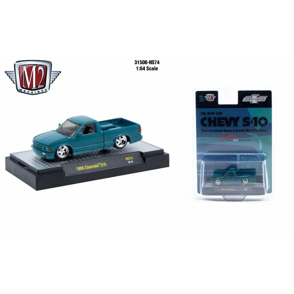 M2 Machines 1:64 1995 Chevy S10 Custom Green 31500-HS74