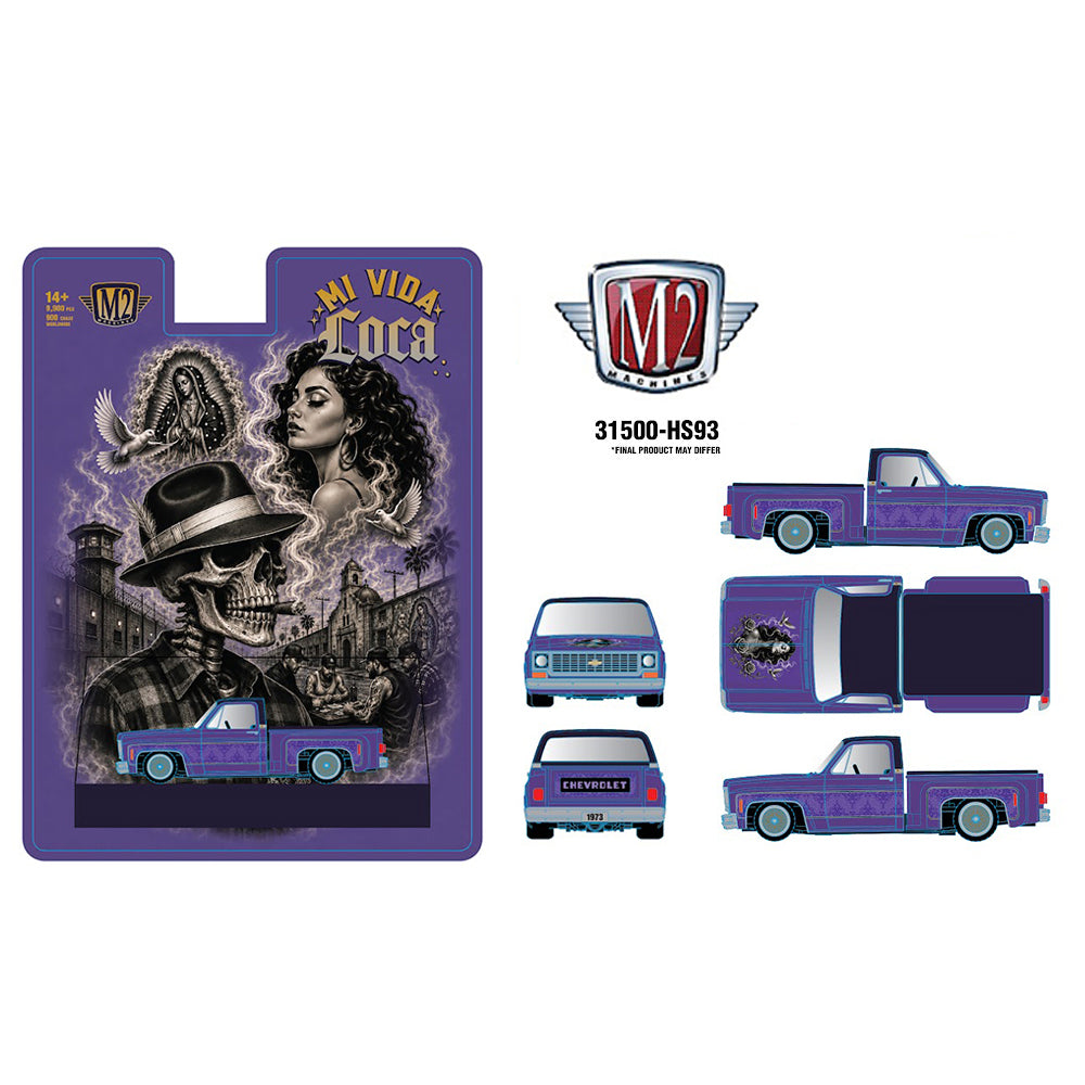 [PRE ORDER] M2 Machines 1:64 1973 Chevrolet Cheyenne 10 Stepside Mi Vida Loca