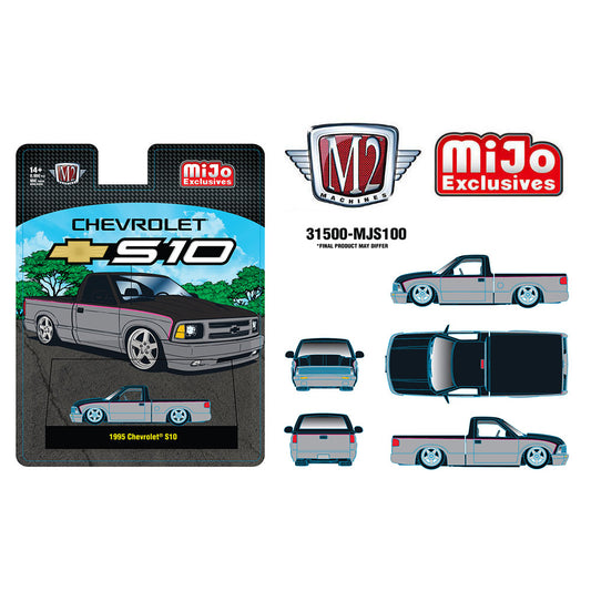 [PRE ORDER] M2 Machines 1:64 1995 Chevrolet S10 Custom Silver with Black Two Tone