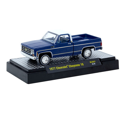M2 Machines 1:64 1977 Chevrolet Cheyenne 10 Blue C10s In The Park