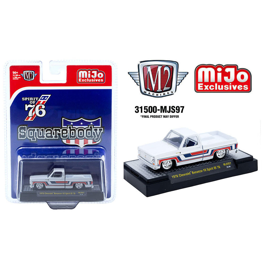 M2 Machines 1:64 1976 Chevrolet Silverado Bonanza 10 Spirit 76 Squarebody White