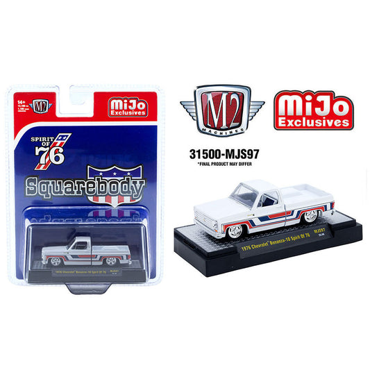 M2 Machines 1:64 1976 Chevrolet Silverado Bonanza 10 Spirit 76 Squarebody White