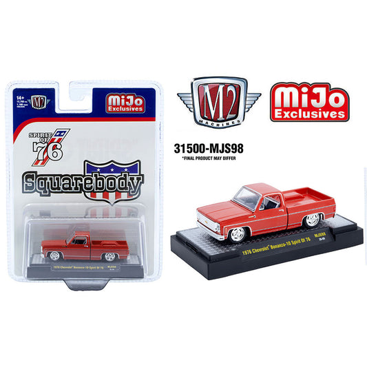 M2 Machines 1:64 1976 Chevrolet Silverado Bonanza 10 Spirit 76 Squarebody Red