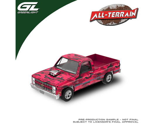 Greenlight 1:64 All Terrain 1985 Chevrolet Silverado Blower Pink Camouflage 35330-E