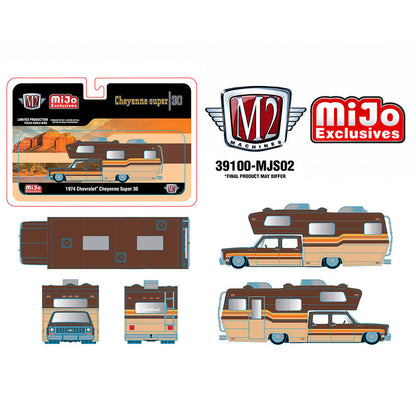 [PRE ORDER] M2 Machines 1:64 1974 Chevrolet Cheyenne Super 30 Custom Camper Beige Brown