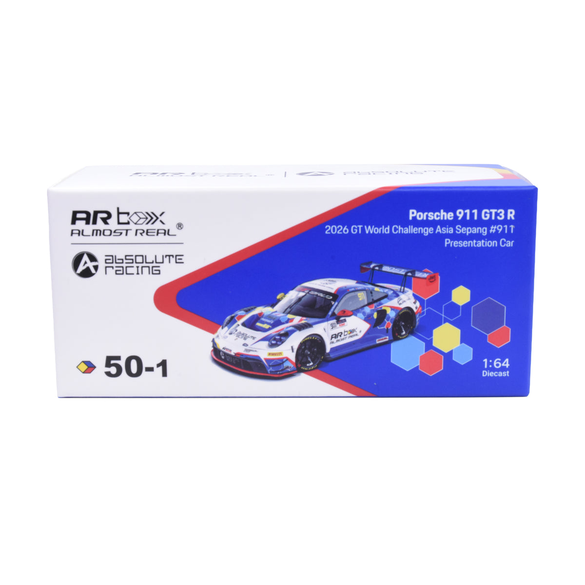 Almost Real 1:64 Porsche 911 GT3 R 2026 GT World Challenge Asia Sepang #911 Presentation Car