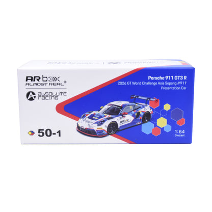 Almost Real 1:64 Porsche 911 GT3 R 2026 GT World Challenge Asia Sepang #911 Presentation Car