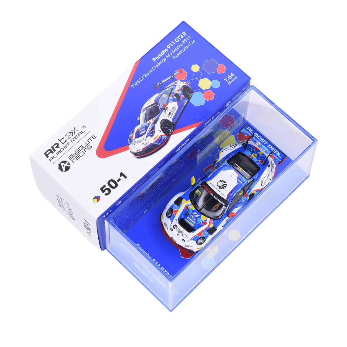 Almost Real 1:64 Porsche 911 GT3 R 2026 GT World Challenge Asia Sepang #911 Presentation Car