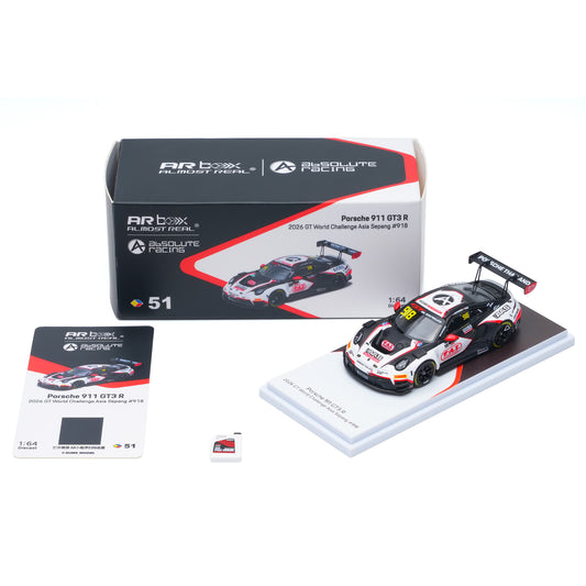 [PRE ORDER] Almost Real 1:64 Porsche 911 GT3 R - 2026 GT World Challenge Asia Sepang #918