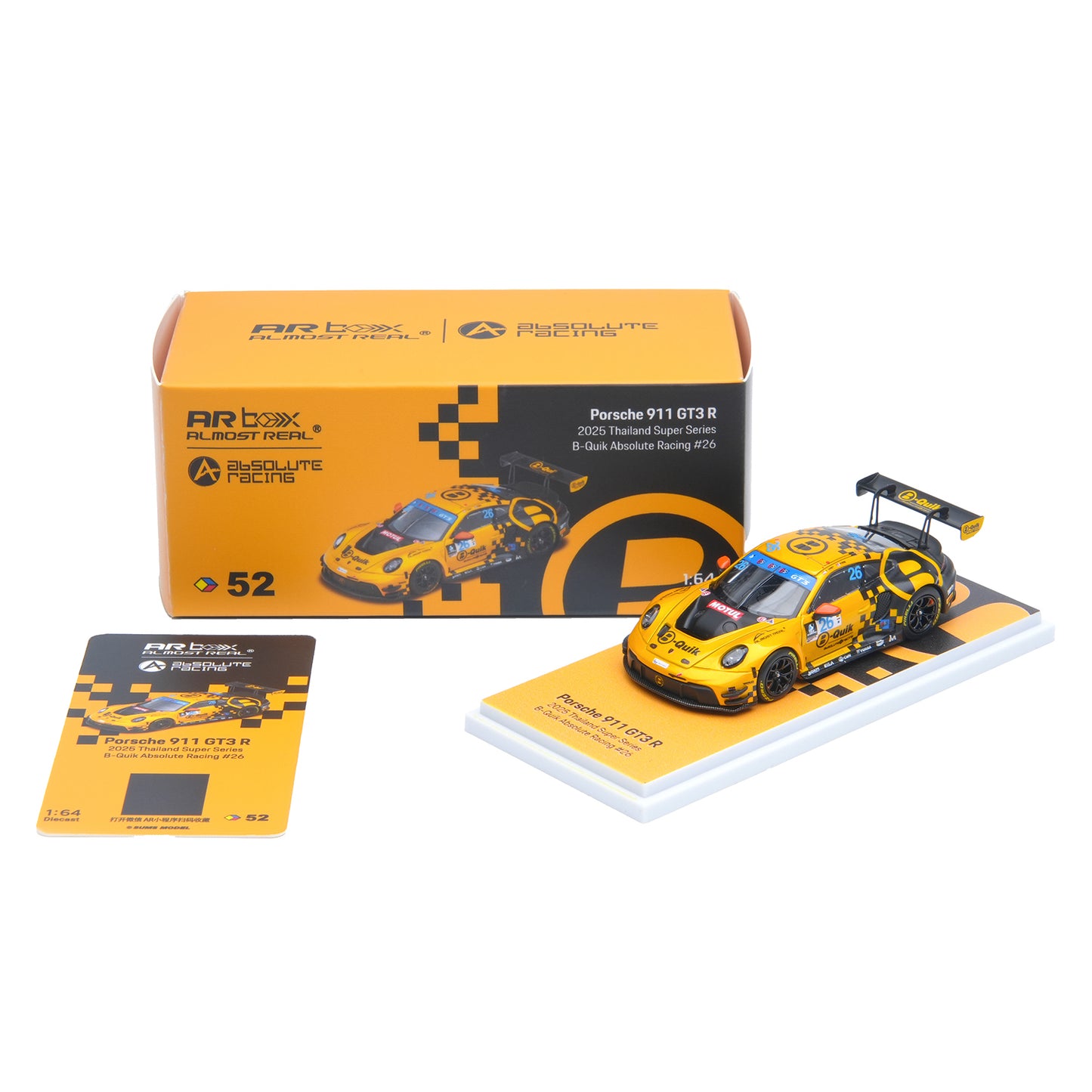 [PRE ORDER] Almost Real 1:64 Porsche 911 GT3 R 2025 Thailand Super Series B-Quik Absolute Racing #26