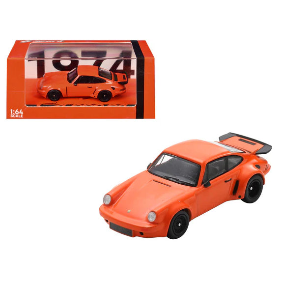 Spark 1:64 Porsche 911 3.0 RSR Jagermeister Orange with Black Wheels