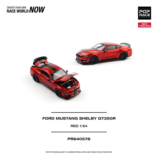 [PRE ORDER] Pop Race 1:64 Ford Mustang Shelby GT350R Race Red