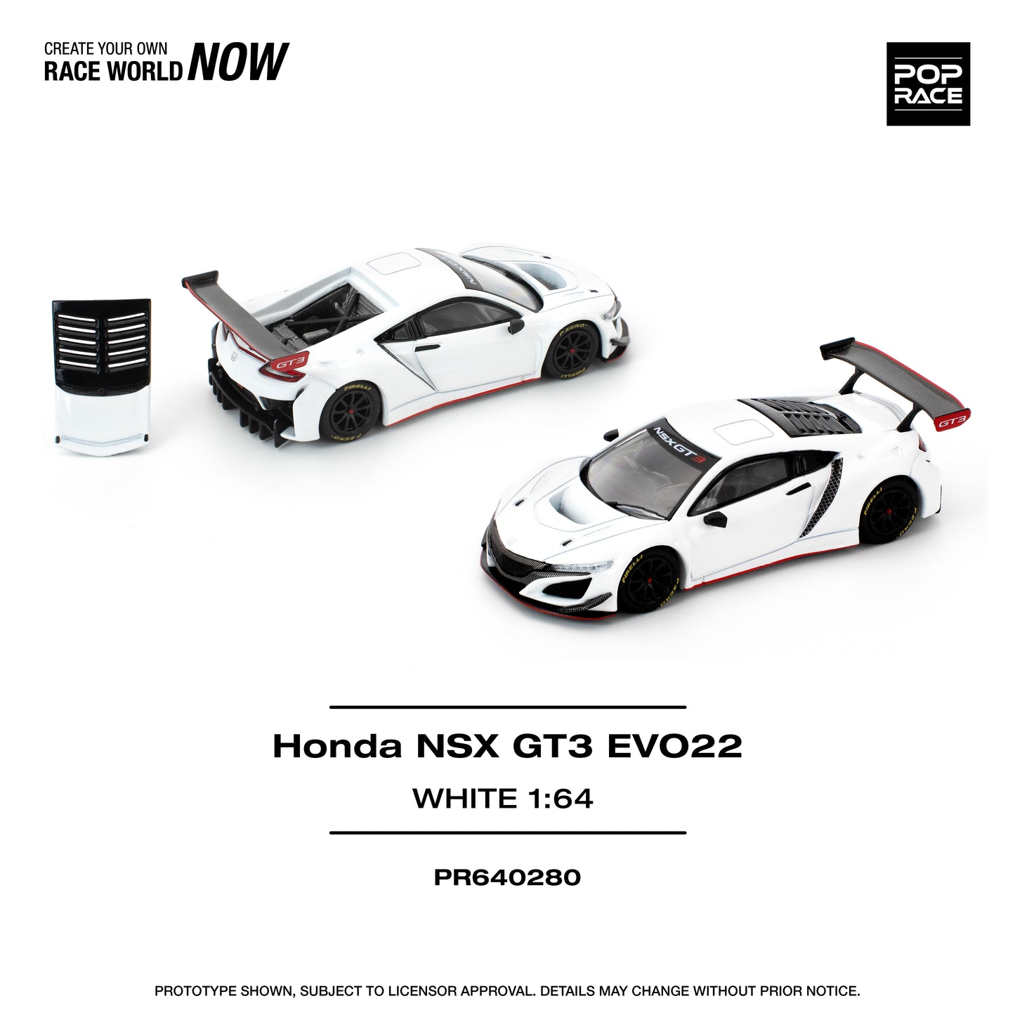 Pop Race 1:64 Honda NSX GT3 EVO22 White