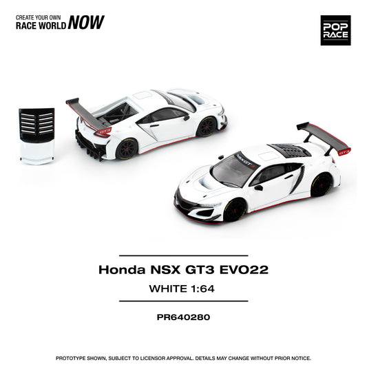 Pop Race 1:64 Honda NSX GT3 EVO22 White