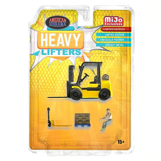 American Diorama 1:64 Figures Heavy Lifters Forklift Set MiJo Exclusives