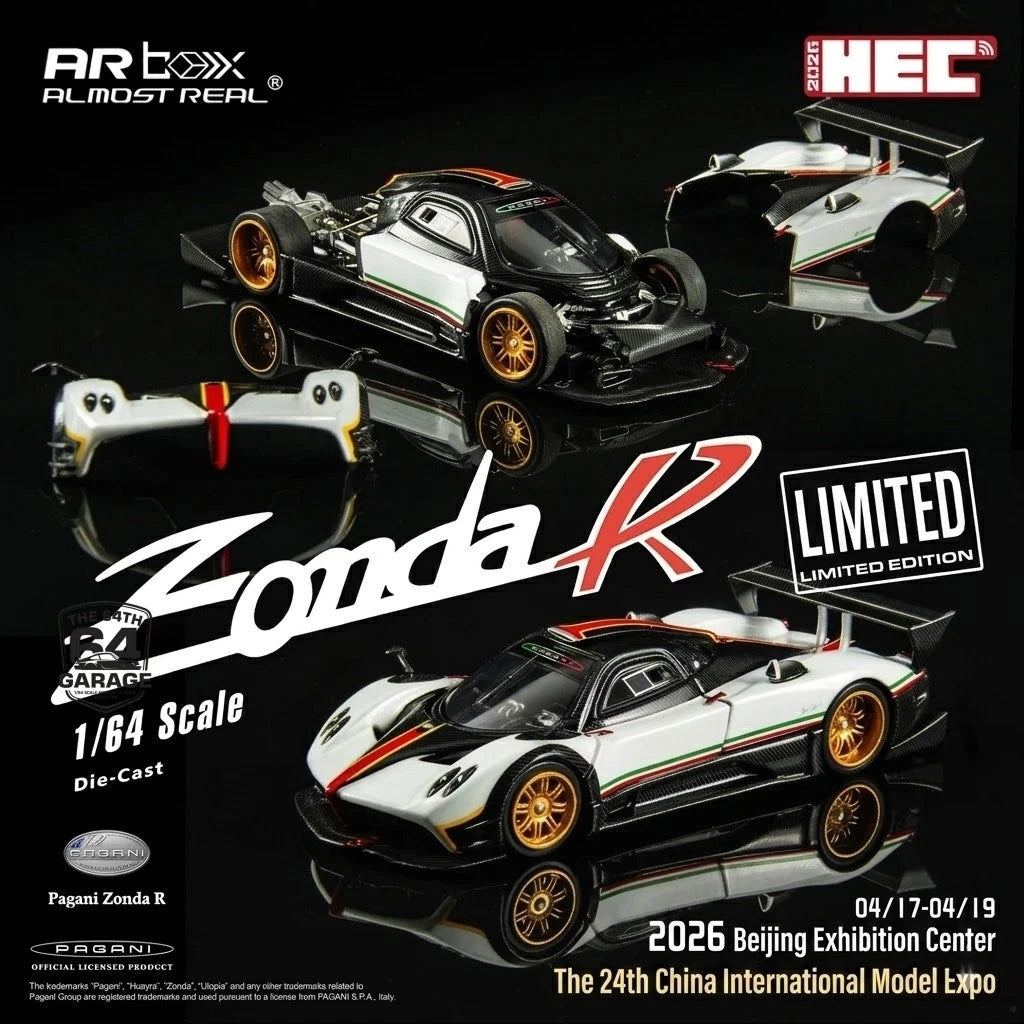 [PRE ORDER] Almost Real 1:64 Pagani Zonda R White with Italian Livery HEC 2026