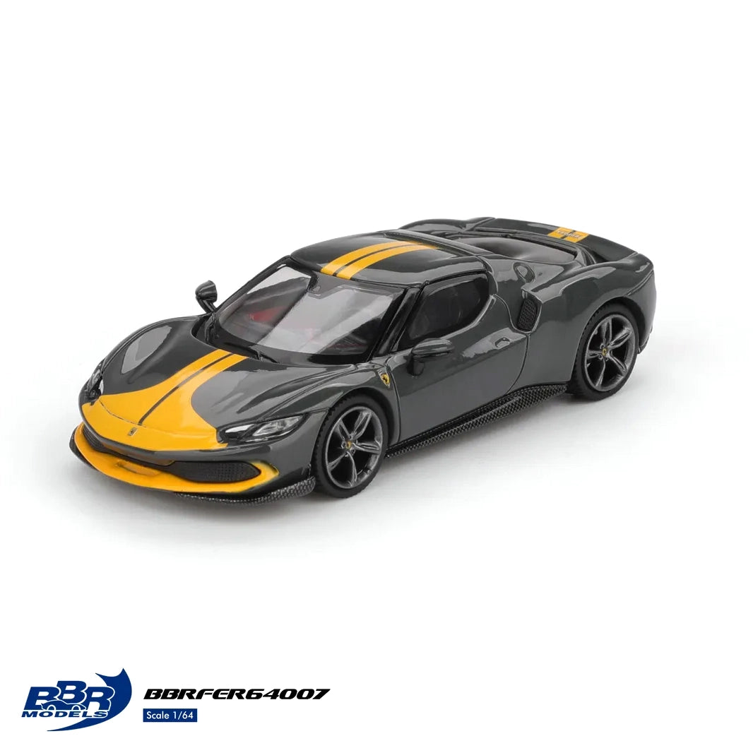 BBR Models 1:64 Ferrari 296 GTB Assetto Fiorano Grigio Scuro Grey BBRFER64007