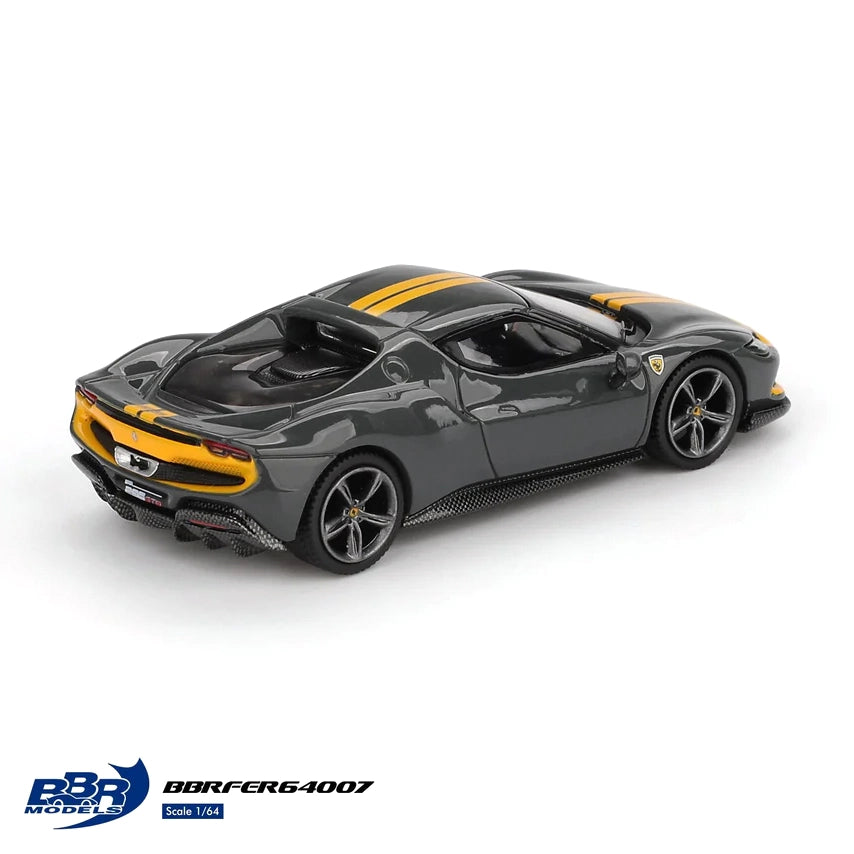 BBR Models 1:64 Ferrari 296 GTB Assetto Fiorano Grigio Scuro Grey BBRFER64007